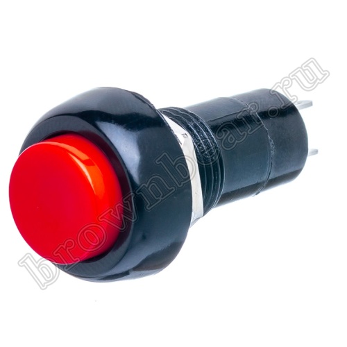 Кнопка с фиксацией, круглая на блок, НР, 220В, красная PSW-6FM-R