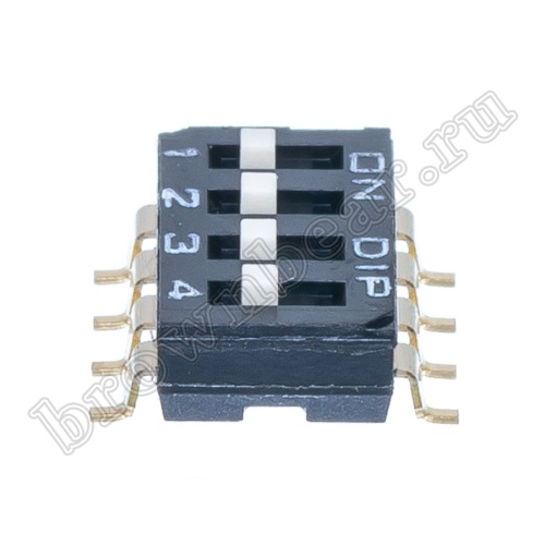 Переключатель Dip-Switch 4 контактных группы, планарный SWD4-4 фото 2