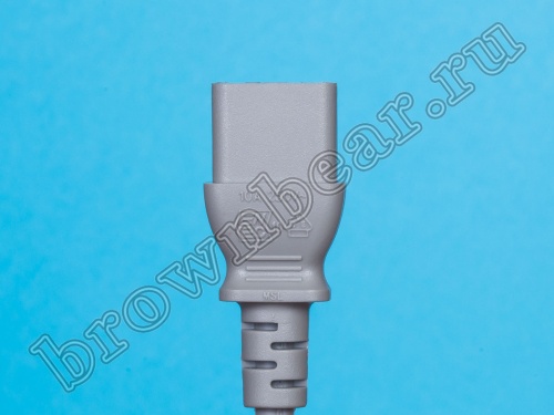 Кабель (шнур) питания 220В IEC320, CEE7/7 - C13, прямой, серый, 10А (3x0.75мм²), 1.8 метра фото 5