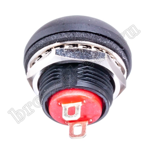 Кнопка влагозащищенная IP67 без фиксации, 12мм круглая на блок, НР, черная PSW-7-B фото 5