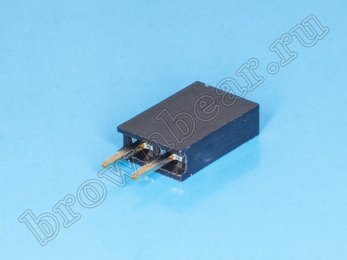 Разъем 1х2 гнездо на плату, шаг 2.54 мм фото 3