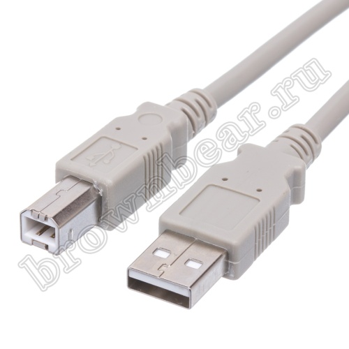 Кабель интерфейсный USB, type А - type В, вилка - вилка, 3 метра фото 2