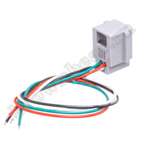 Разъём RJ-10 гнездо с проводами, для телефонной  трубки 4Р4С, тип 5 TJM-5 фото 4