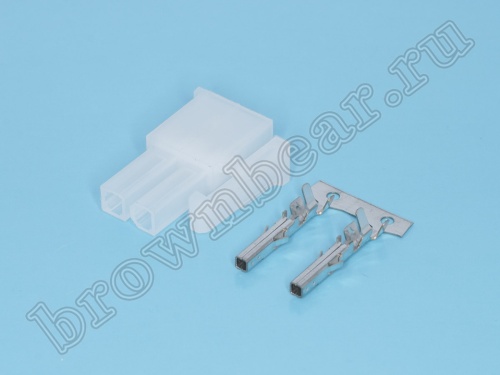 Разъем питания Mini-Fit 2 контакта, гнездо на кабель, шаг 4.2мм MF-2F