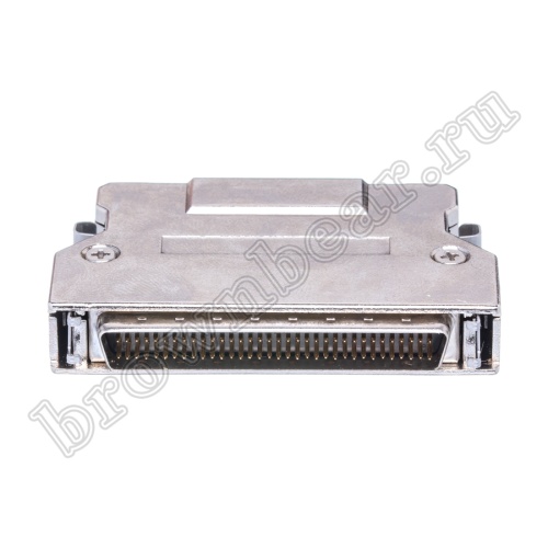 Разъем Micro D-SUB 68 контактов, вилка на кабель с корпусом, зажим MDI-68M фото 2