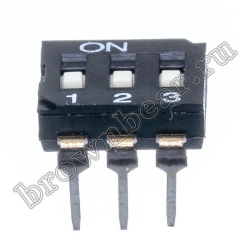 Переключатель Dip-Switch 3 контактных группы, монтаж в панель DIP  SWD2-3 фото 2