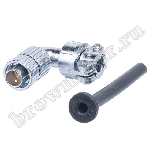 Разъём М14 2 контакта вилка на кабель, прямой угол