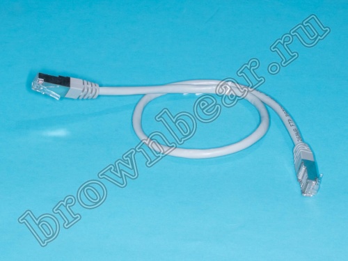 Патч-корд FTP RJ-45, категория 5e, экранированный, литой, 0.5 метра, серый 
