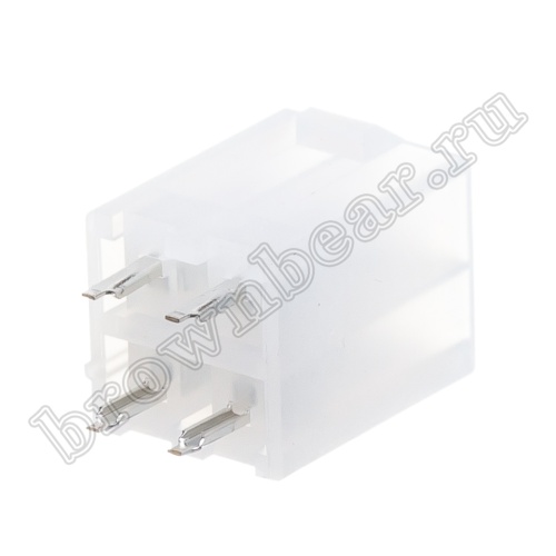 Разъем питания Mini-Fit 4 контакта, вилка на плату, шаг 4,2мм MF-4MA/2 фото 4