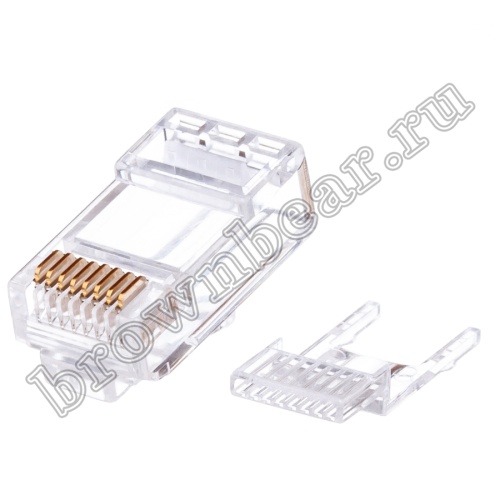 Разъём RJ-45 8P8C, 5 категории, для круглого кабеля, со вставкой, 3 зубца, тип Х TP5-8P8C