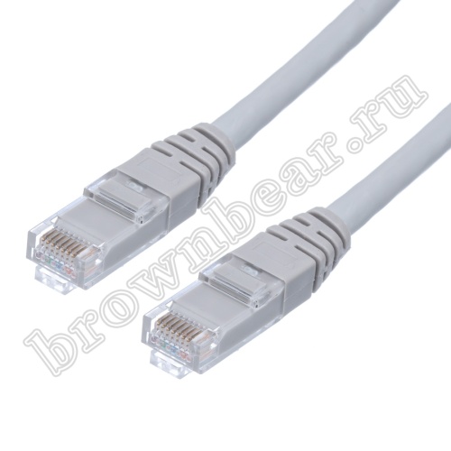 Патч-корд UTP RJ-45, категория 5e, литой, 5 метров, серый  фото 2