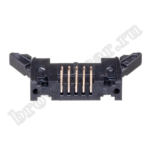 Разъем IDC 2х5 вилка на плату, с защелками, шаг 2.54мм, прямой угол SCM-10R фото 5