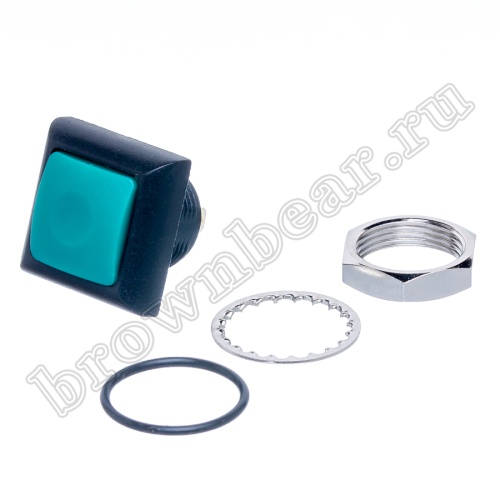 Кнопка влагозащищенная IP67 без фиксации, квадратная на блок, НР, зеленая PSW-8-E фото 6