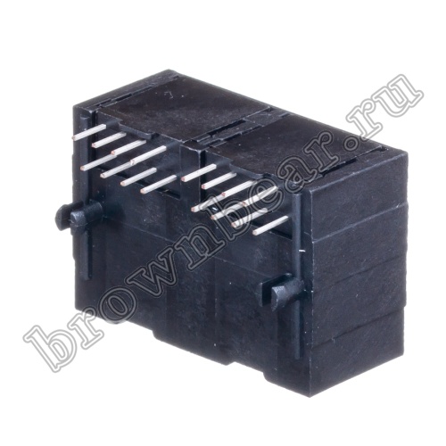 Разъём RJ-45 2 гнезда на плату 8P8C, тип 9 TJ9-8P8C-02 фото 9