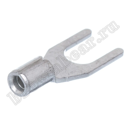 Клемма вилочная обжимная тип "U" 3.7 мм на провод 0.25 - 1.5 мм², неизолированная, кратно 100шт. TY-1.25-3 фото 2