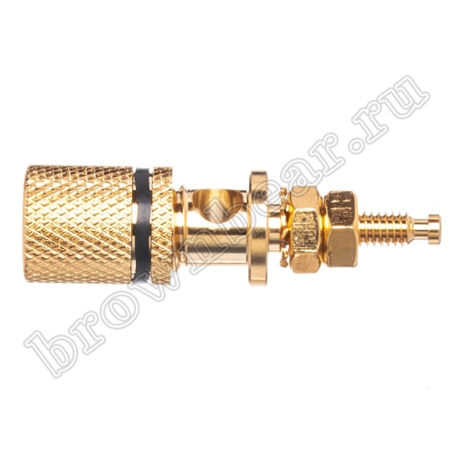 Клемма приборная позолоченная для разъема Banana, (гнездо), черная BPA-1B фото 6