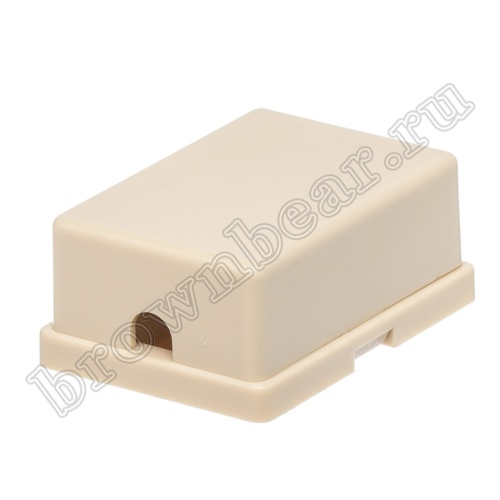 Розетка телефонная накладная двойная RJ-11, мини, бежевая  фото 3