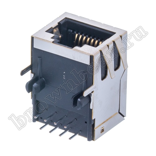 Разъём RJ-45 гнездо на плату, 8 контактов, тип 16, экранированный TJ16S-8P8C фото 6