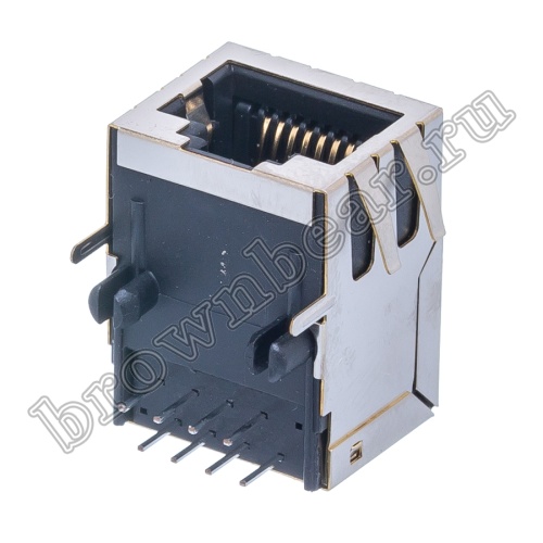 Разъём RJ-45 гнездо на плату, 8 контактов, тип 16, экранированный TJ16S-8P8C фото 6