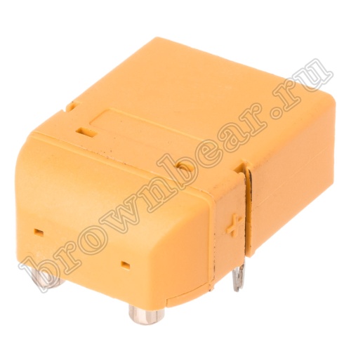 Разъем питания XT90 для АКБ, 2 контакта, штекер на плату угловой XT90PW30-M.G.Y фото 5