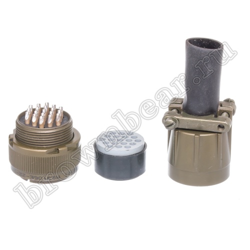 Разъём Amphenol серии MS, 19 контактов, вилка на кабель, тип 22, резьбовой MS3106E-22-14P фото 5