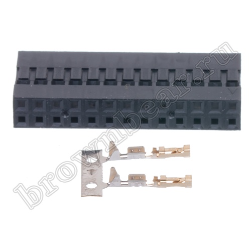 Разъем 2х13 гнездо на кабель, шаг 2.54мм, с контактами фото 4