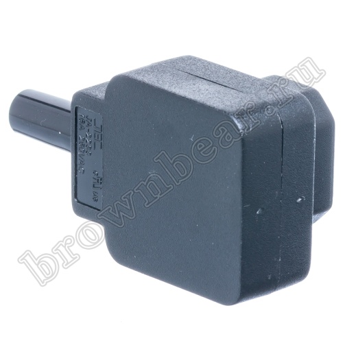 Разъем питания IEC C14, вилка на кабель разборная, прямой угол, 10A фото 3