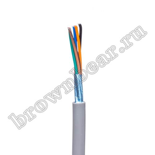 Кабель сигнальный коммуникационный 6 проводов, 24AWG, бухта 50м, экранированный, серый SIN YU фото 2