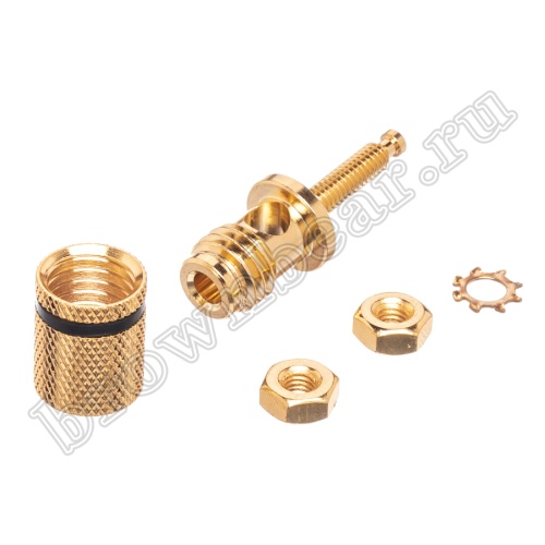 Клемма приборная позолоченная для разъема Banana, (гнездо), черная BPA-1B фото 7