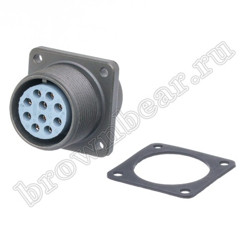 Разъём промышленный круглый MIL-5015 серии MS 10 контактов, гнездо на блок
