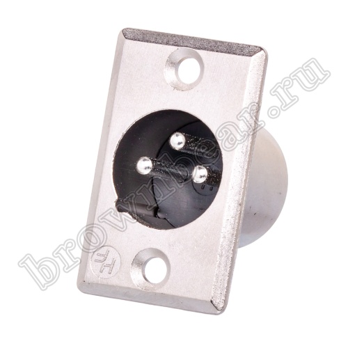 Разъём микрофонный XLR, штекер на приборный блок, 3 контакта AUD-81