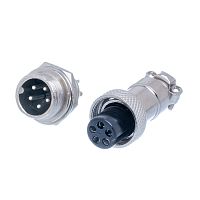 Разъем M12 5 контактов розетка на кабель, вилка на блок, тип GX12, комплект AC-M12-5