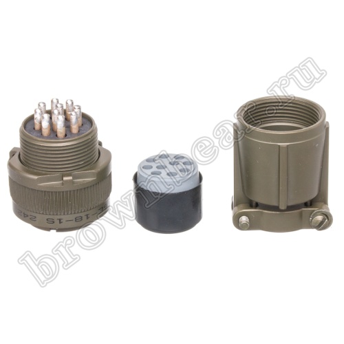 Разъём Amphenol серии MS, 10 контактов, розетка на кабель, тип 18, резьбовой MS3106E-18-1S фото 6