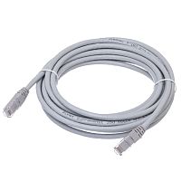 Патч-корд UTP RJ-45, категория 6, литой, 5 метров, серый 