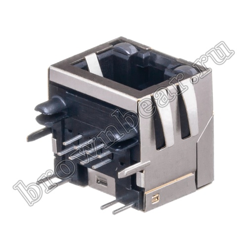 Разъём RJ-45 гнездо на плату, 8P8C,  2 светодиода (красный-зеленый), экранированный, тип 18 TJ18-L8P8C-5 фото 6