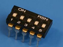 Переключатель Dip-Switch 5 контактных групп, монтаж в панель DIP (В012D)