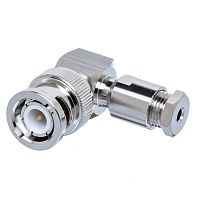 Разъем BNC штекер на кабель  RG-174U, угловой, пайка BNC-LS174P