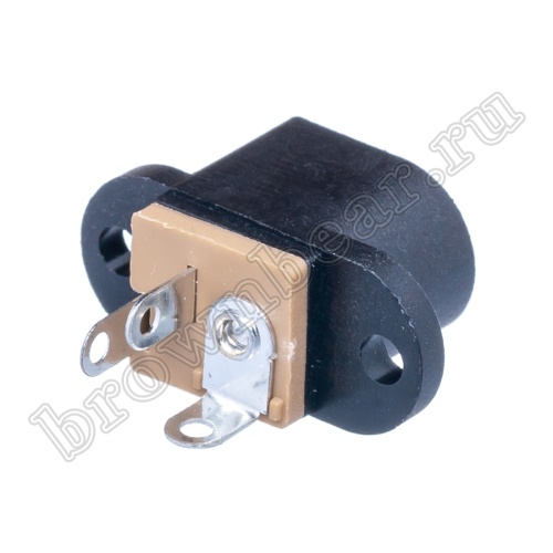 Разъем питания DC гнездо 2.1 х 5.5 мм, на приборный блок, 2 винта DJK-01A фото 6