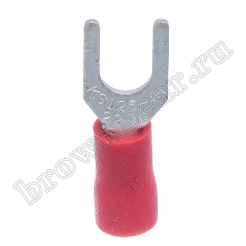 Клемма вилочная обжимная тип "U" 4.3 мм на провод 0.25 - 1.5 мм², изолированная, кратно 100шт. TYI-1.25-4 фото 5