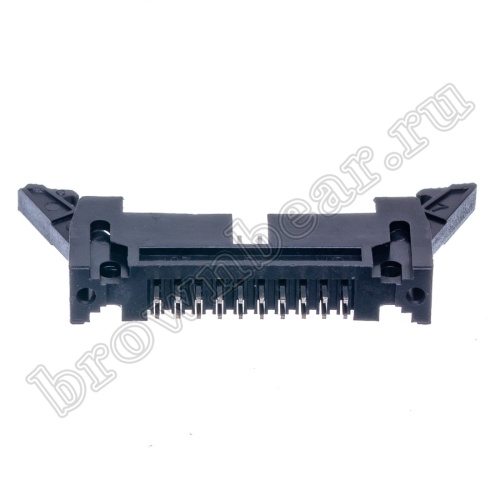 Разъем IDC 2х10 вилка на плату, шаг 2.54мм, с защелками SCM-20 фото 4