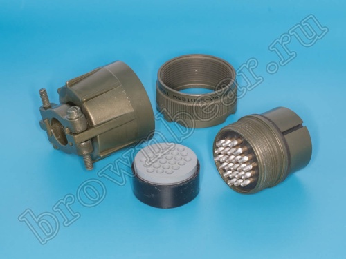 Разъём Amphenol серии MS, 24 контакта, розетка на кабель, тип 24, резьбовой MS3106E-24-28S фото 3