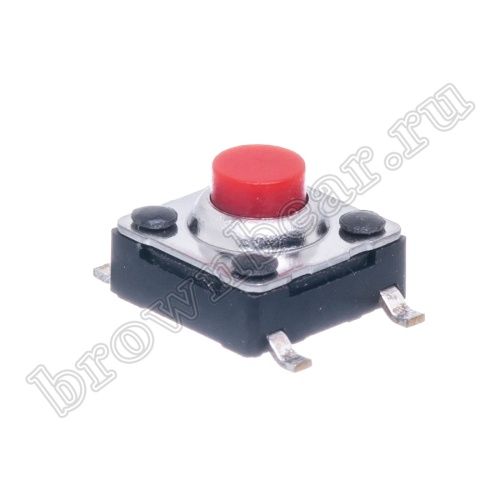 Кнопка тактовая влагозащищенная SMD, 6х6 мм, h=4.3 мм, 4 контакта SWT-54