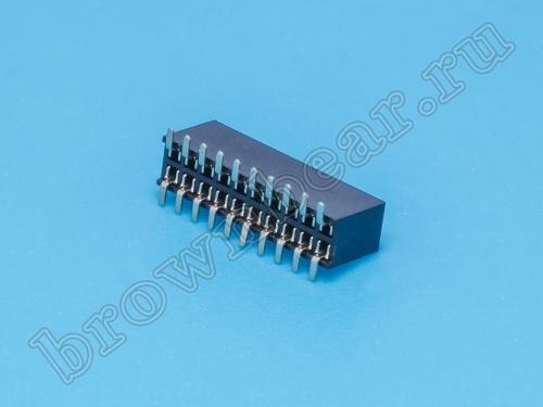 Разъем 2х10 гнездо на плату, поверхностный монтаж, шаг 1,27мм фото 3