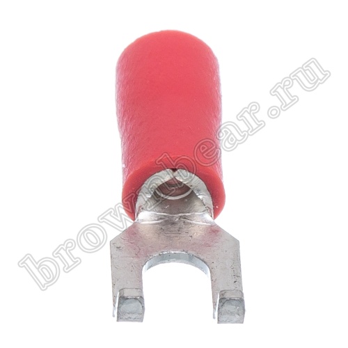 Клемма вилочная обжимная  тип "U" 3.2 мм на провод 0.5-1.5 мм² с фланцем, изолированная, кратно 100шт. TYFI-1.25-3S фото 5