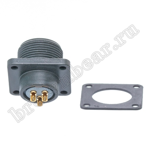 Разъём промышленный круглый MIL-5015 серии MS 3 контакта, вилка на блок фото 4