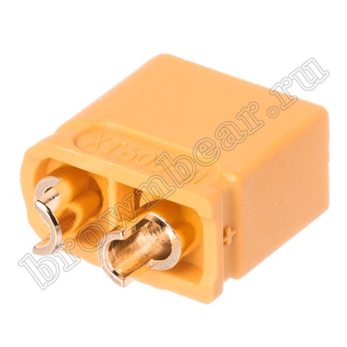 Разъем питания XT60 для АКБ, 2 контакта, штекер на кабель XT60U-M.G.Y фото 4