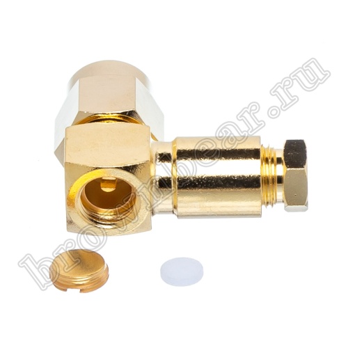 Разъем SMA штекер на кабель RG-174, угловой, пайка SMA-LS174P фото 7