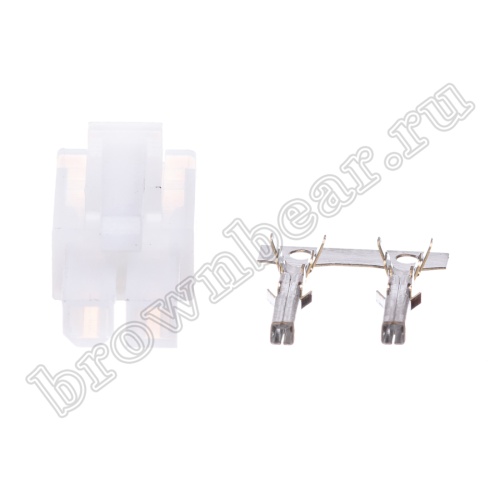 Разъем питания Mini-Fit 2 контакта, гнездо на кабель, шаг 4,2мм, ключ тип 2 MF-2FK фото 2