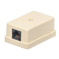 Розетка компьютерная накладная одинарная RJ-45 категория 5е, тип 110, бежевая 