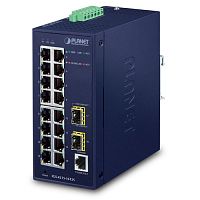 IGS-4215-16T2S Промышленный управляемый L2 коммутатор Planet, 16 портов 1Гбит/с, 2 порта SFP 1Гбит/с
